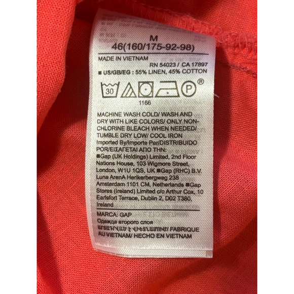 GAP Womens Linen Blend Easy Shirt Medium Coral - Picture 8 of 10